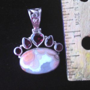 Garnet Sterling Silver 925 Agate Pendant